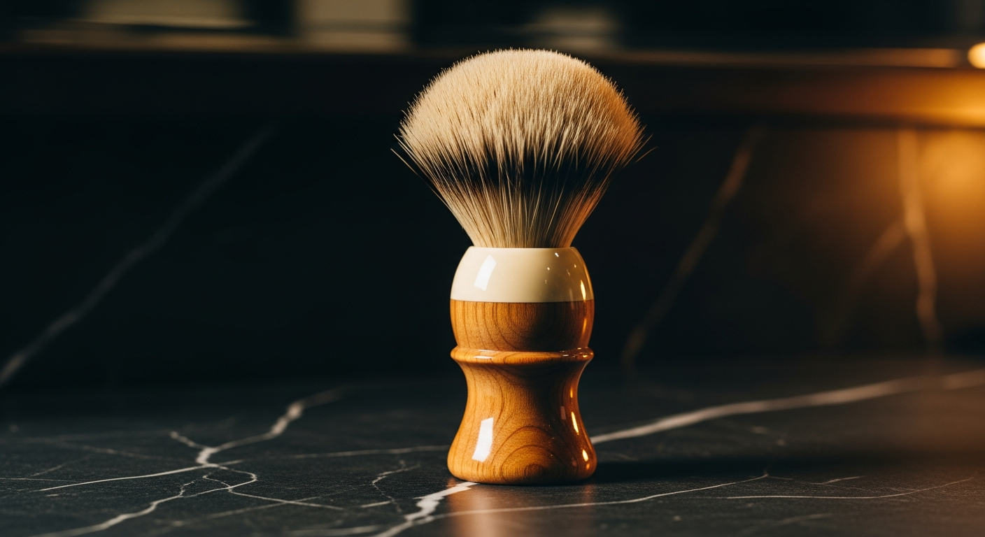 Omega boar bristle shaving brush with beechwood handle