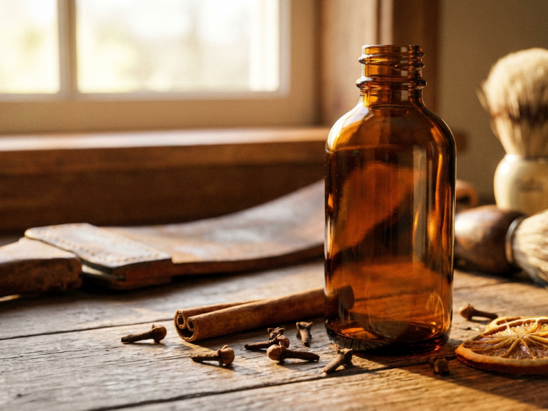 bay rum aftershave splash bottle with cloves and cinnamon